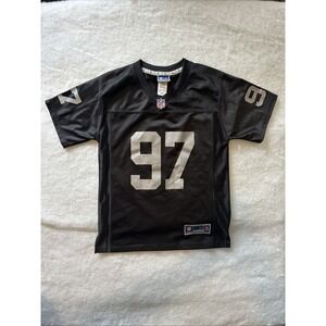 NFL Team Apparel Youth Jersey Sz M Black PRO LINE Pro Lin Raiders #97 Edwards Jr